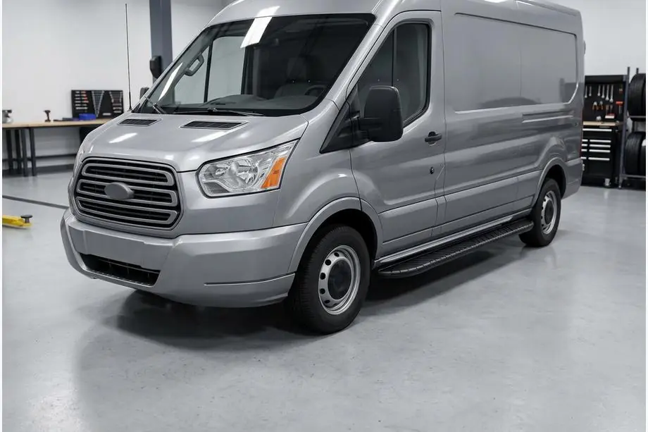 Ford Transit 2014- гг. Боковые пороги Bosphorus Black (2 шт., алюминий) L2 (Длинная)/L3 (Удлиненная)