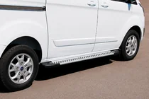 Ford Custom 2013-2022 гг. Боковые Подножки Line (2 шт., Алюминий) фото 1