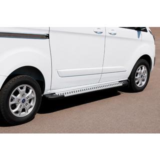 Боковые Подножки Line (2 шт., Алюминий) Ford Custom 2013-2022 гг. фото 1