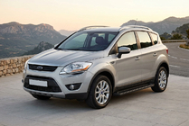 Ford Kuga 2008-2013 гг. Боковые Подножки Allmond Black (2 шт., Алюминий) фото 1