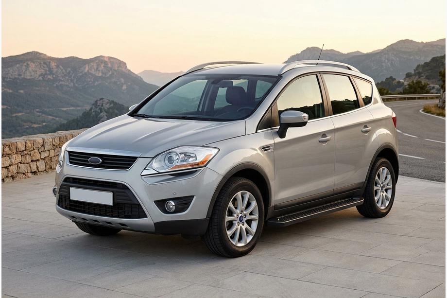 Ford Kuga 2008-2013 гг. Боковые Подножки Allmond Black (2 шт., Алюминий) Image