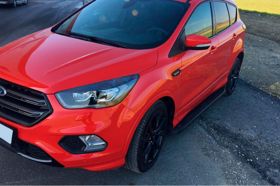 Ford Kuga/Escape 2013-2019 гг. Боковые пороги Bosphorus Black (2 шт., алюминий) Image