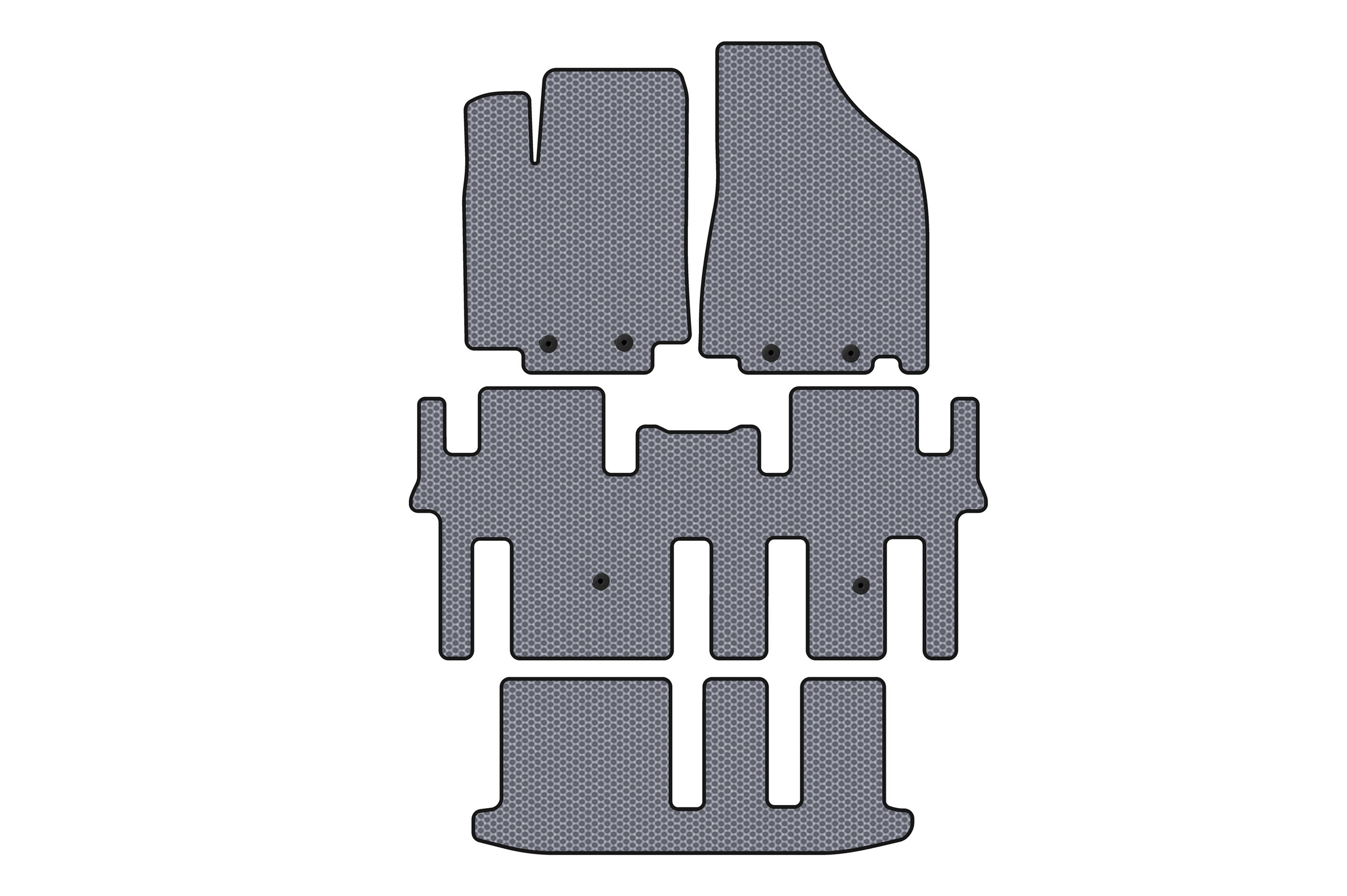 Гумові килимки Carsuit (3 ряди, сірий) для Nissan Pathfinder R52 2012-2021 рр