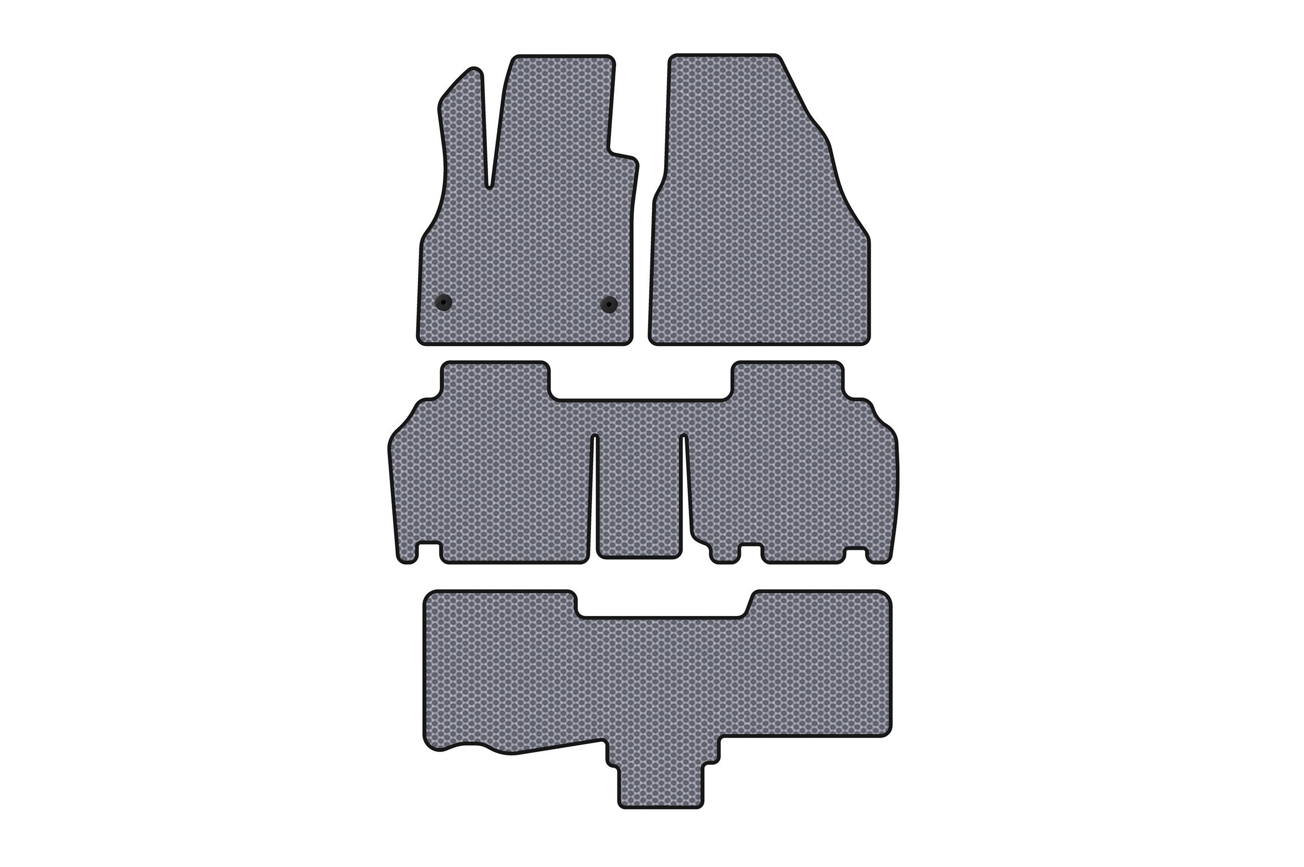 Гумові килимки Carsuit (3 ряди, 5-ти дверний/7-місний, сірий) для Renault Kangoo 2008-2020 рр