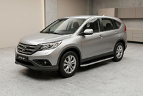 Honda CRV 2012-2016 гг. Боковые Подножки Tayga Grey (2 шт., Алюминий) фото 1