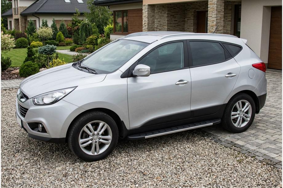 Hyundai IX-35 2010-2015 гг. Боковые Подножки Duru (2 шт., Алюминий) Image