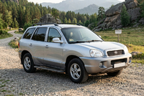 Hyundai Santa Fe 1 2000-2006 гг. Боковые пороги Bosphorus Black (2 шт., алюминий) фото 1