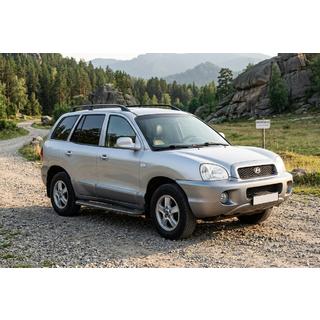 Боковые пороги Bosphorus Black (2 шт., алюминий) Hyundai Santa Fe 1 2000-2006 гг. фото 1