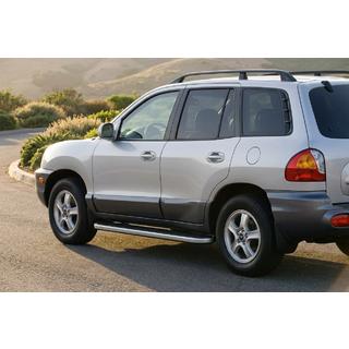 Боковые Подножки Tayga Grey (2 шт., Алюминий) Hyundai Santa Fe 1 2000-2006 гг. фото 1