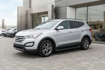 Hyundai Santa Fe 3 2012-2018 гг. Боковые Подножки Allmond Black (2 шт., Алюминий) фото 1