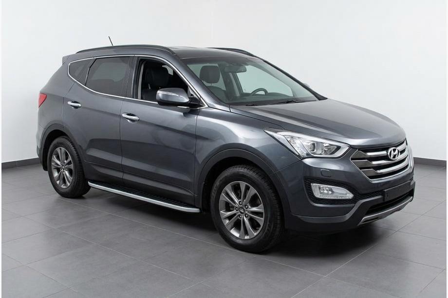 Hyundai Santa Fe 3 2012-2018 гг. Боковые Подножки Tayga Grey (2 шт., Алюминий) Image