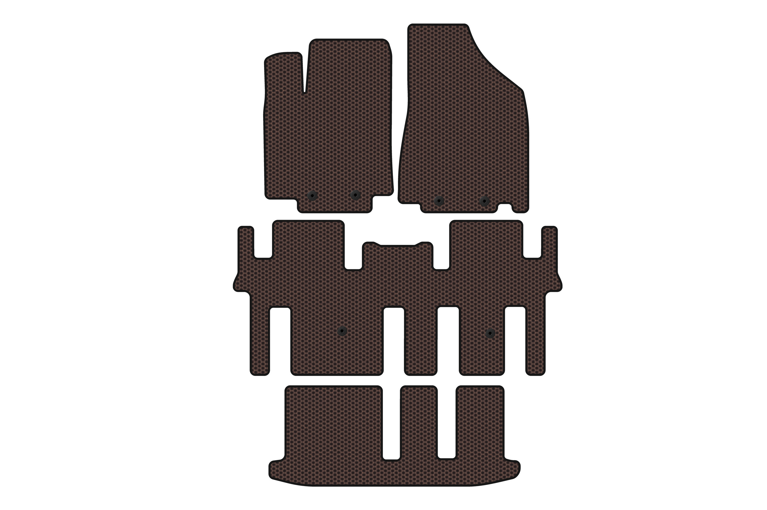 Гумові килимки Carsuit (3 ряди, коричневий) для Nissan Pathfinder R52 2012-2021 рр