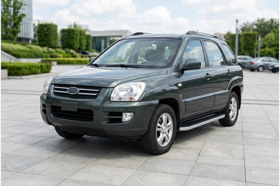 Kia Sportage 2004-2010 гг. Боковые Подножки Tayga Grey (2 шт., Алюминий) Фото 1