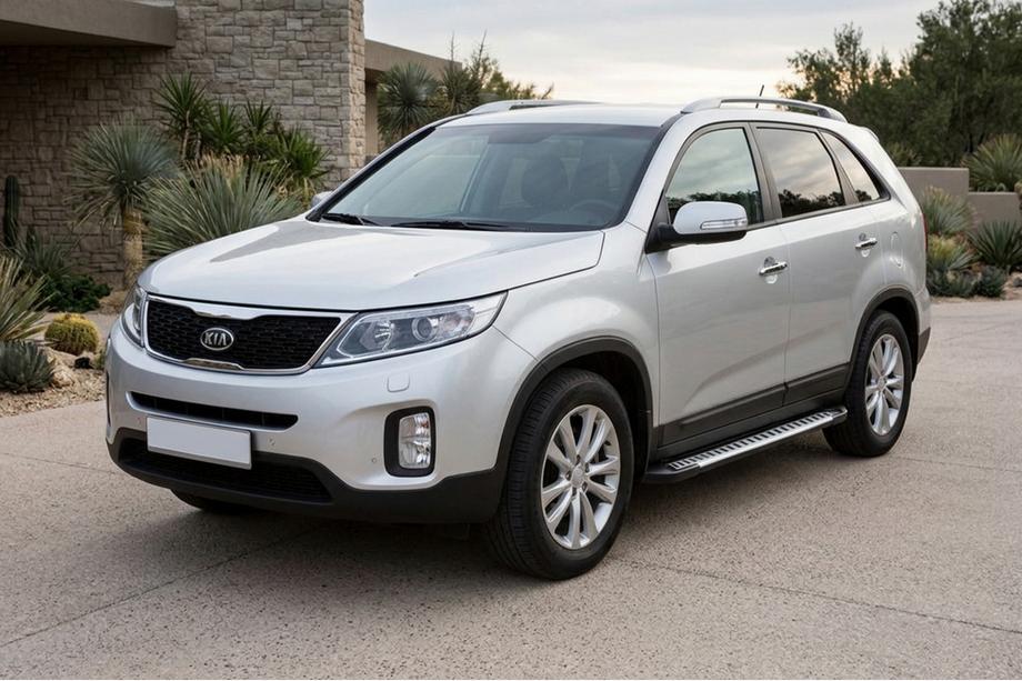 Kia Sorento II XM 2009-2014 гг. Боковые Подножки Line (2 шт., Алюминий) Image