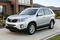 Kia Sorento II XM 2009-2014 гг. Боковые Подножки Maydos V1 (2 шт., Алюминий и Нержавейка) фото 1