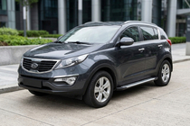 Kia Sportage 2010-2015 гг. Боковые Подножки Line (2 шт., Алюминий) фото 1