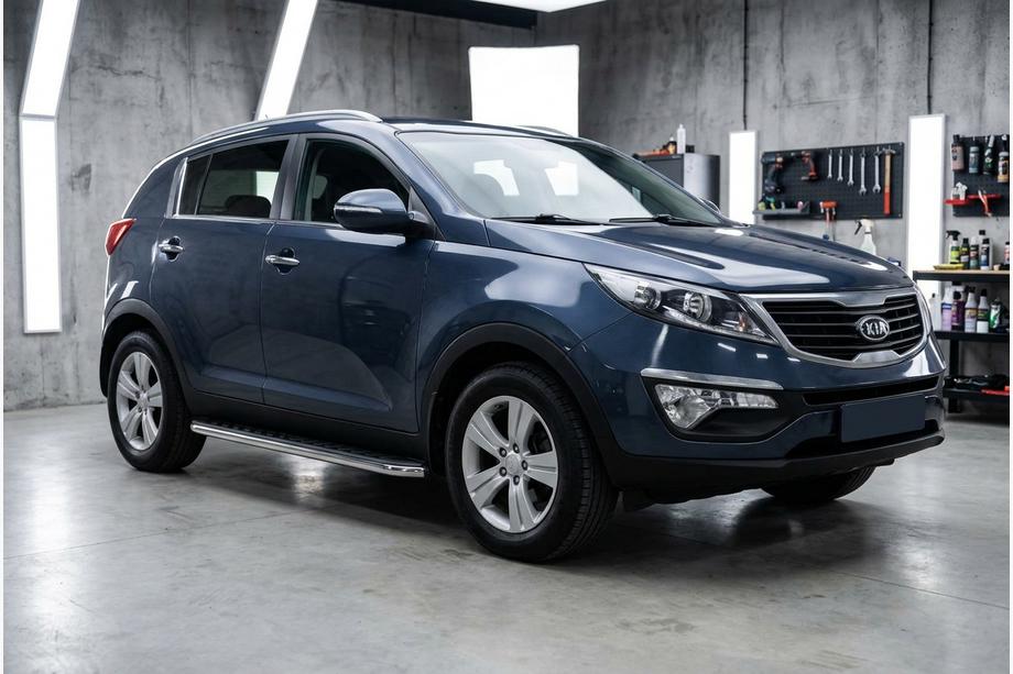 Kia Sportage 2010-2015 гг. Боковые Подножки Maydos V1 (2 шт., Алюминий) Image