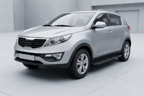 Kia Sportage 2010-2015 гг. Боковые пороги Bosphorus Black (2 шт., алюминий) фото 1