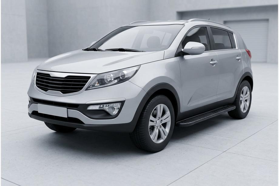 Kia Sportage 2010-2015 гг. Боковые пороги Bosphorus Black (2 шт., алюминий) Image
