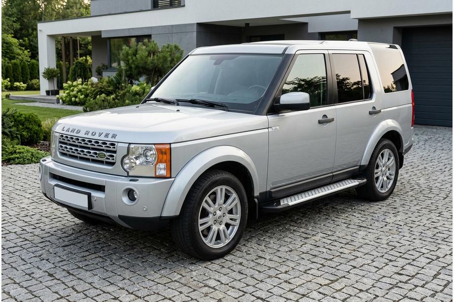 Land Rover Discovery III 2004–2009 гг. Боковые пороги Allmond Grey (2 шт., алюминий) Фото 1
