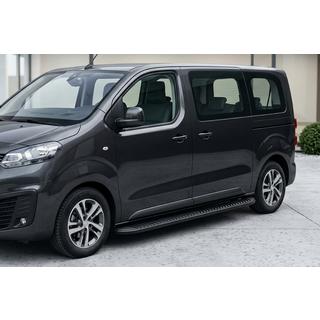 Боковые Подножки Tayga Black (2 шт., Алюминий) Fiat Scudo 2022- гг. фото 1