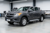 Mazda BT-50 2012- гг. Боковые Подножки Rainbow (2 шт., Алюминий) фото 1