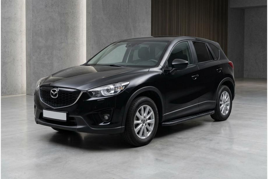 Mazda CX-5 2012-2017 гг. Боковые пороги Bosphorus Black (2 шт., алюминий) Image