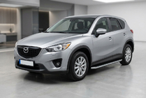 Mazda CX-5 2012-2017 гг. Боковые Подножки Tayga Grey (2 шт., Алюминий) фото 1