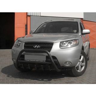 Кенгурятник WT003 Черный (Нержавеющая сталь) Hyundai Santa Fe 2 2006-2012 гг. фото 3