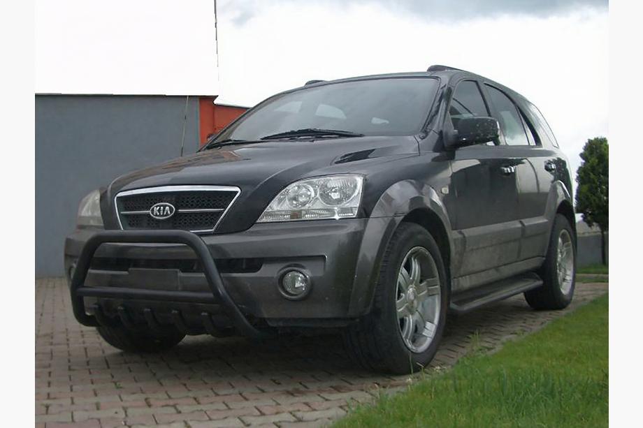 Kia Sorento I BL 2002-2009 гг. Кенгурятник WT003 Черный (Нержавеющая сталь) Image