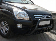 Kia Sportage 2004-2010 гг. Кенгурятник WT003 Черный (Нержавеющая сталь) фото 5