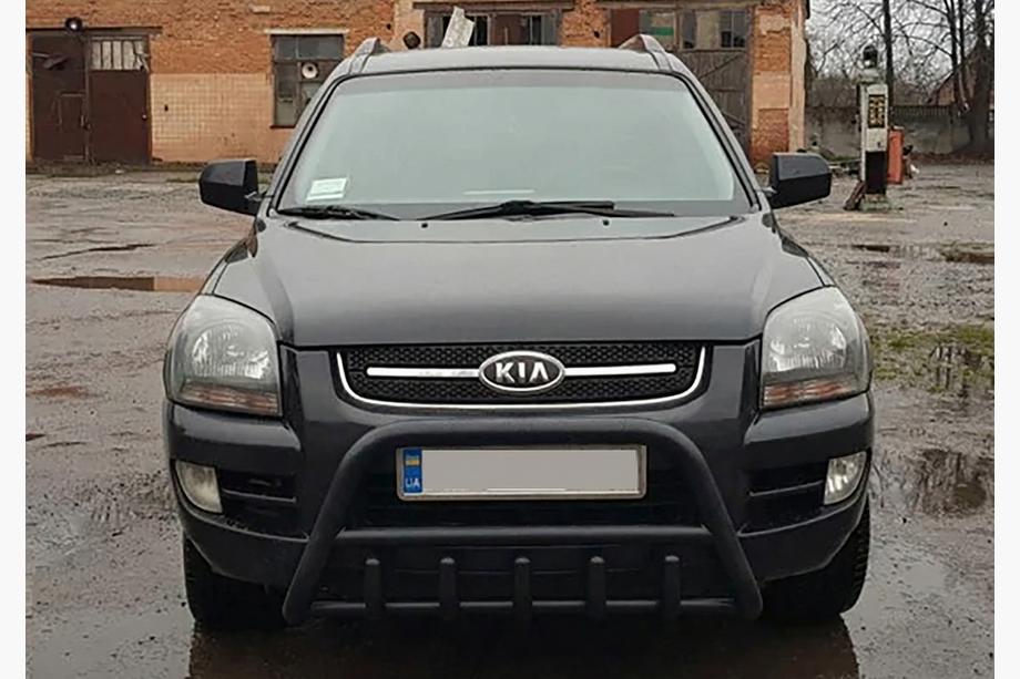 Kia Sportage 2004-2010 гг. Кенгурятник WT003 Черный (Нержавеющая сталь) Image