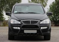 SsangYong Action 2005-2018 гг. Кенгурятник WT004 Черный (Нержавейка) фото 2
