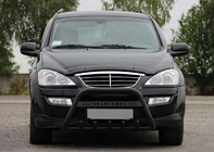 SsangYong Action 2005-2018 гг. Кенгурятник WT004 Черный (Нержавейка) фото 2