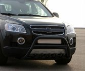 Chevrolet Captiva 2006-2019 гг. Передняя дуга WT003 Черная (нерж. сталь) фото 4