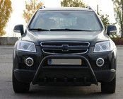 Chevrolet Captiva 2006-2019 гг. Передняя дуга WT003 Черная (нерж. сталь) фото 1