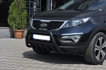 Kia Sportage 2010-2015 гг. Кенгурятник WT003 Черный (Нержавеющая сталь) фото 1