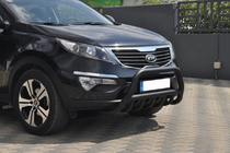 Kia Sportage 2010-2015 гг. Кенгурятник WT003 Черный (Нержавеющая сталь) фото 5