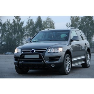 Кенгурятник WT003 Black Special (нержавеющая сталь) Volkswagen Touareg 2002–2010 гг. фото 4