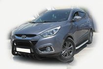 Hyundai IX-35 2010-2015 гг. Передняя дуга WT003 Черная (нерж. сталь) фото 3