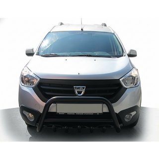 Кенгурятник WT003 Черный (Нержавеющая сталь) Dacia Dokker 2013-2022 гг. фото 1