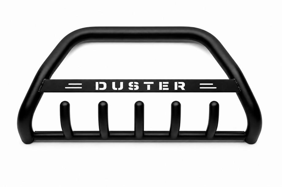 Renault Duster 2008–2017 гг. Кенгурятник с надписью WT004 Черный (нержавейка) Фото 3