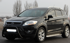 Ford Kuga 2008-2013 гг. Кенгурятник WT003 Черный (Нержавеющая сталь) фото 1