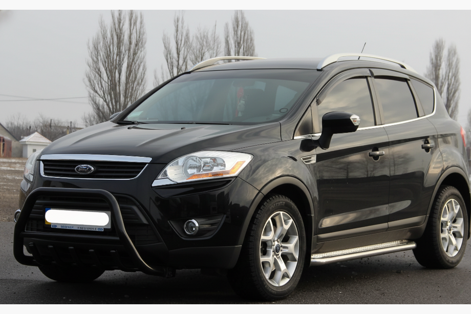 Ford Kuga 2008-2013 гг. Кенгурятник WT003 Черный (Нержавеющая сталь) Image