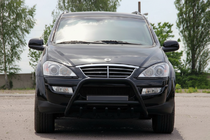SsangYong Kyron 2005-2014 гг. Кенгурятник WT003 Черный Нержавейка фото 2