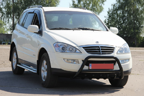 SsangYong Kyron 2005-2014 гг. Кенгурятник WT003 Черный Нержавейка фото 6