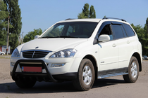SsangYong Kyron 2005-2014 гг. Кенгурятник WT003 Черный Нержавейка фото 5