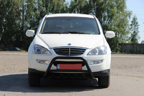 SsangYong Kyron 2005-2014 гг. Кенгурятник WT003 Черный Нержавейка фото 3