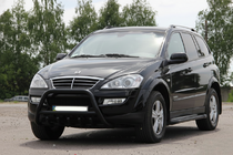 SsangYong Kyron 2005-2014 гг. Кенгурятник WT003 Черный Нержавейка фото 1
