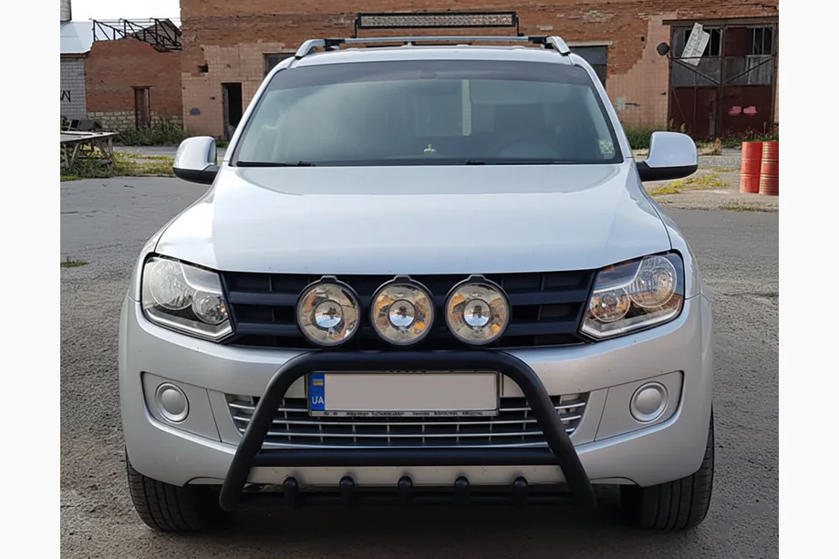 Volkswagen Amarok 2010-2022 гг. Кенгурятник WT003 Черный Нержавейка Фото 6